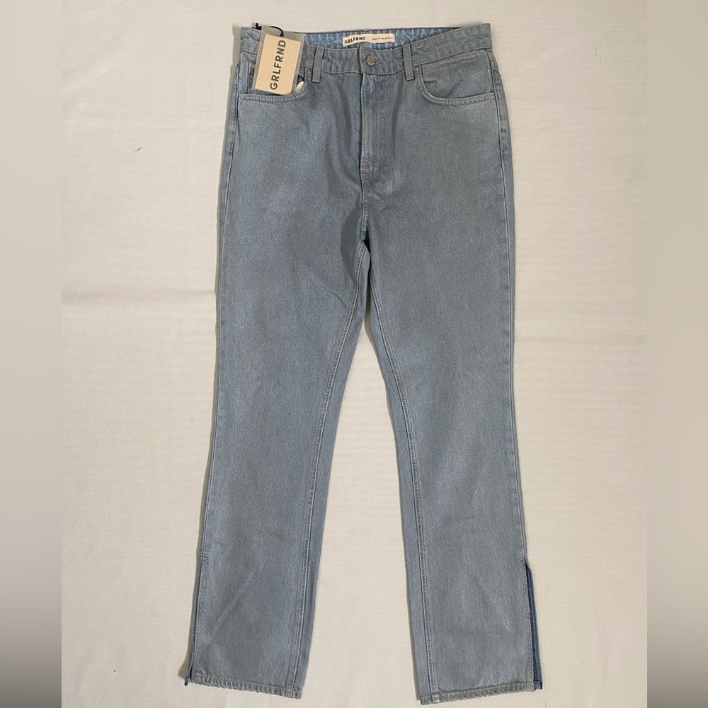 NWT GRLFRND The Harlow Coated High Rise Boot With Slit Lite Wash - Picture 6 of 16
